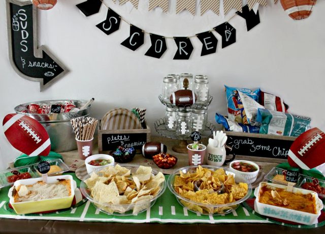 Rustic Football Party: Chip, Dip, and Suds Station - Kendall Rayburn