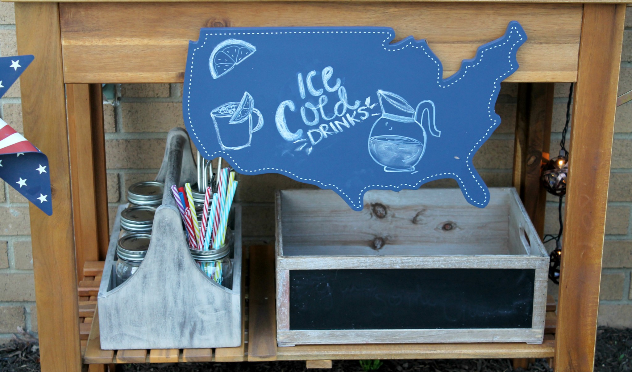 Turning a Potting Bench into a Cocktail Bar