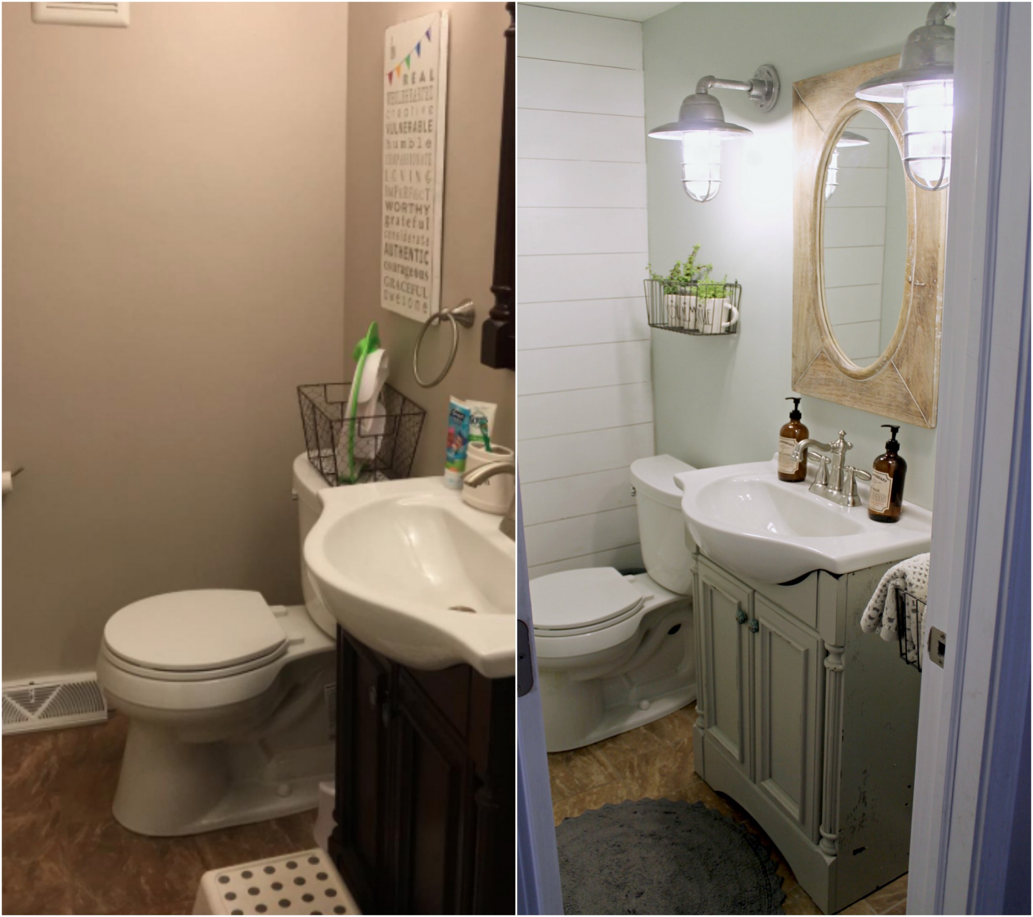 Industrial Farmhouse Bathroom Makeover