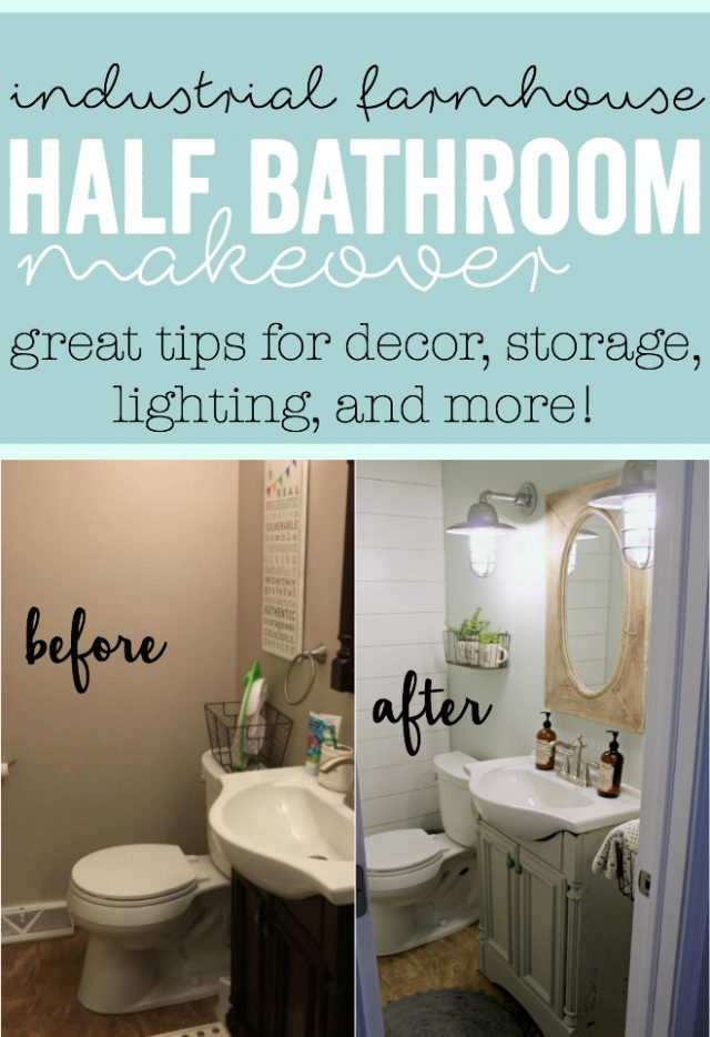 Industrial Farmhouse Bathroom Makeover