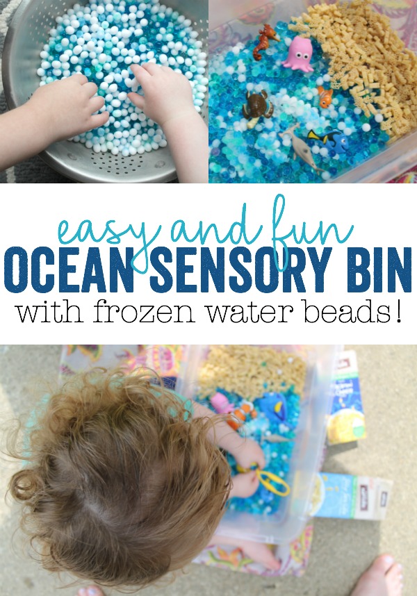 At the Beach Sensory Bin Idea - My Bored Toddler