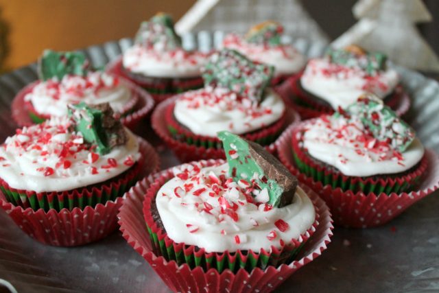 Holiday Bark Cupcakes