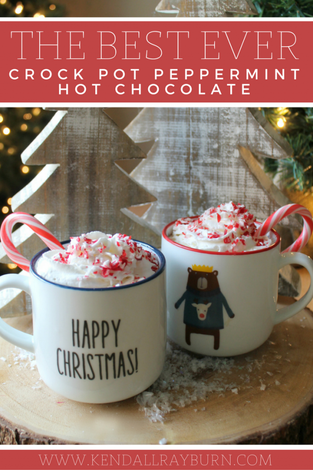 The Best EVER Crock Pot Peppermint Hot Chocolate