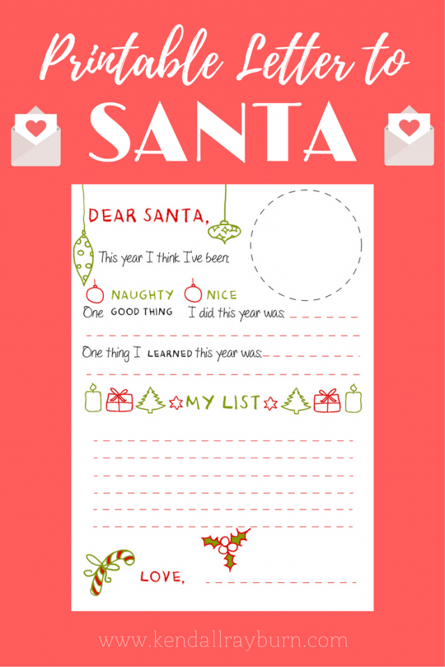 Dear Santa Printable