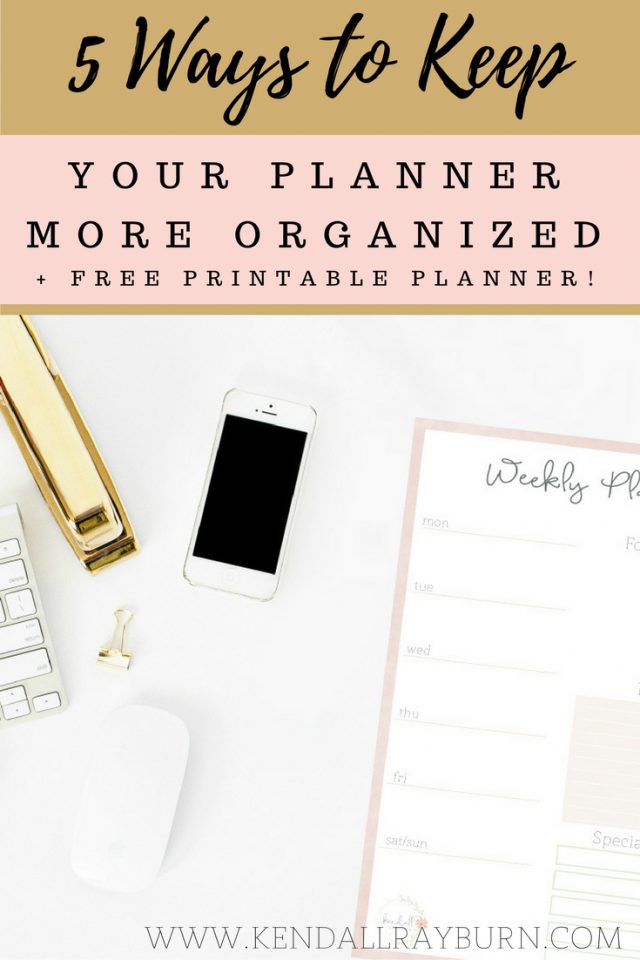 5 Ways to Keep Your Planner More Organized