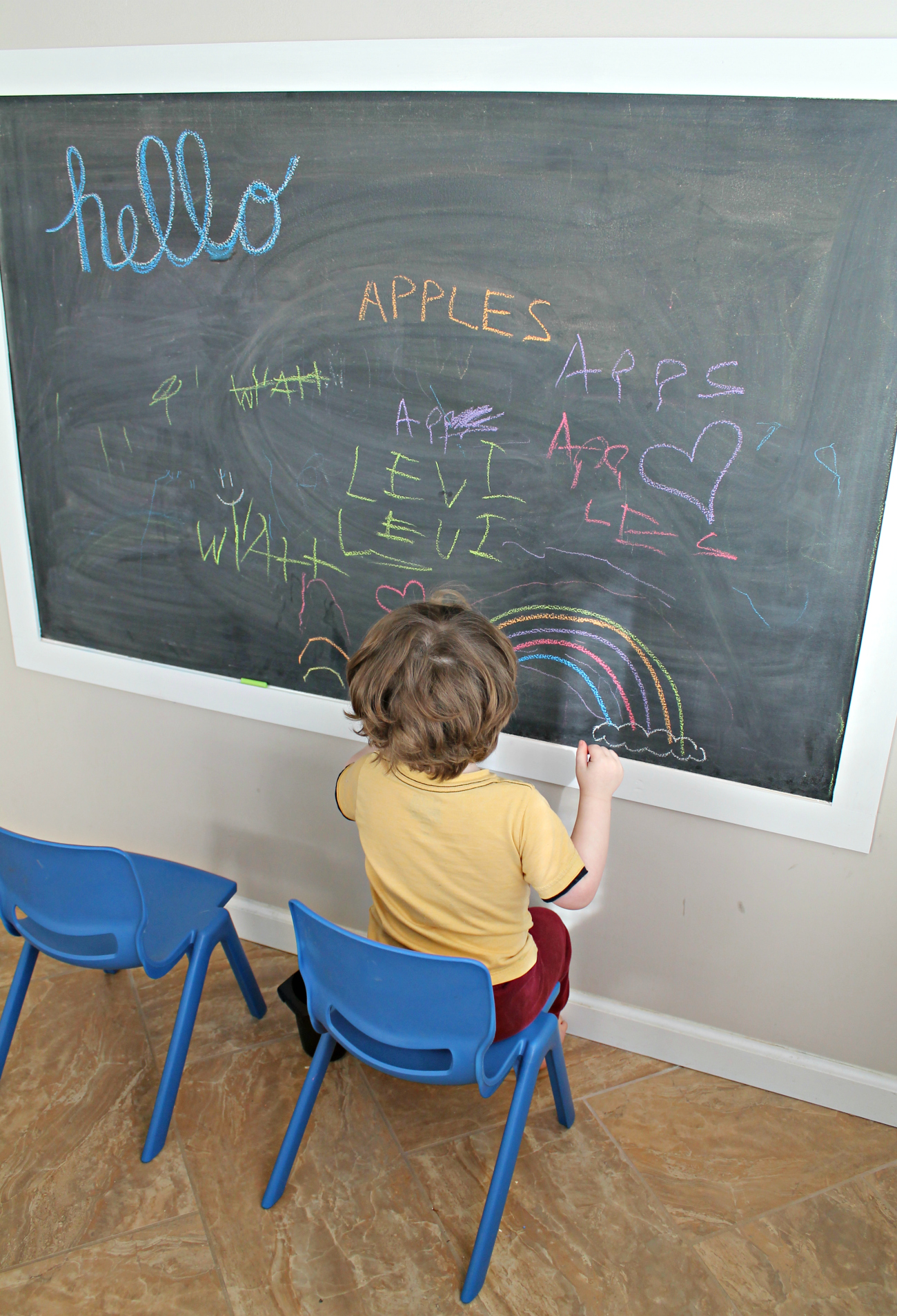 DIY Framed Chalkboard Wall 