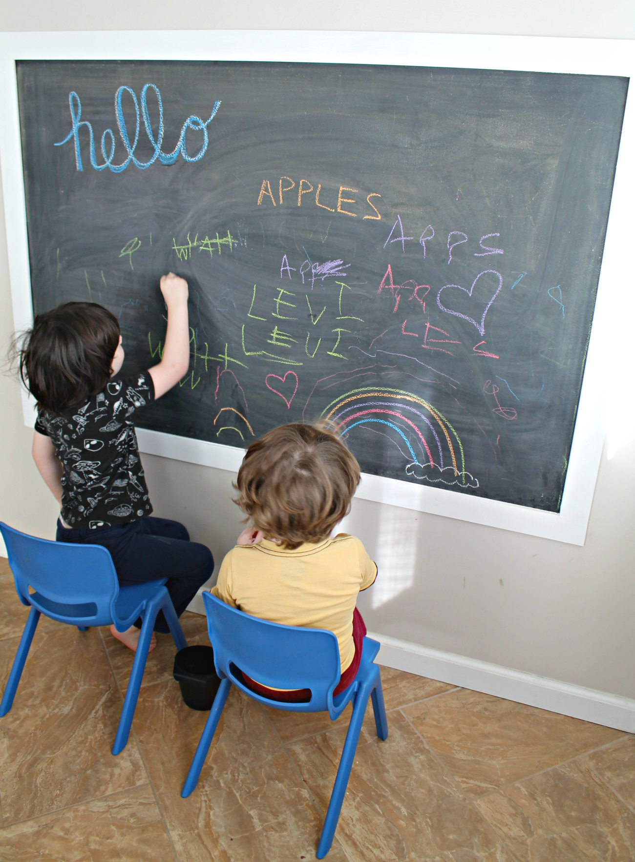 DIY Framed Chalkboard Wall 