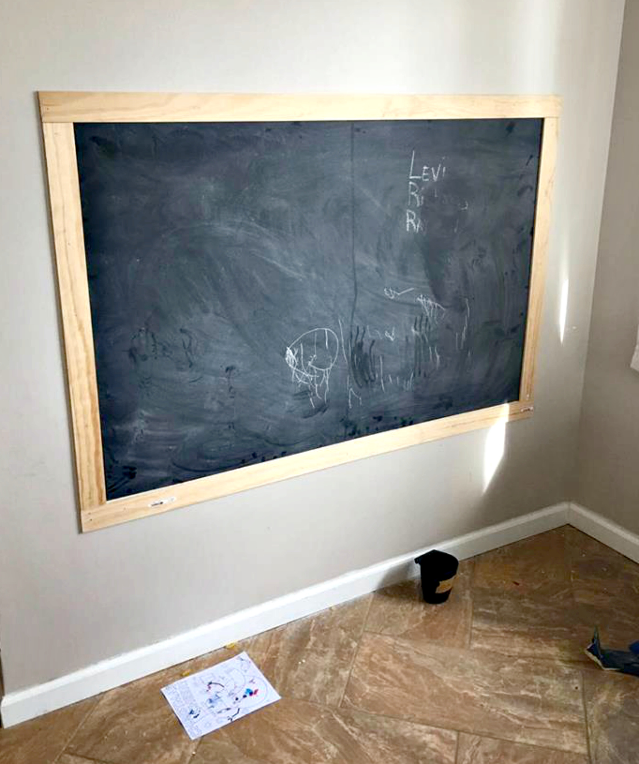 DIY Framed Chalkboard Wall 