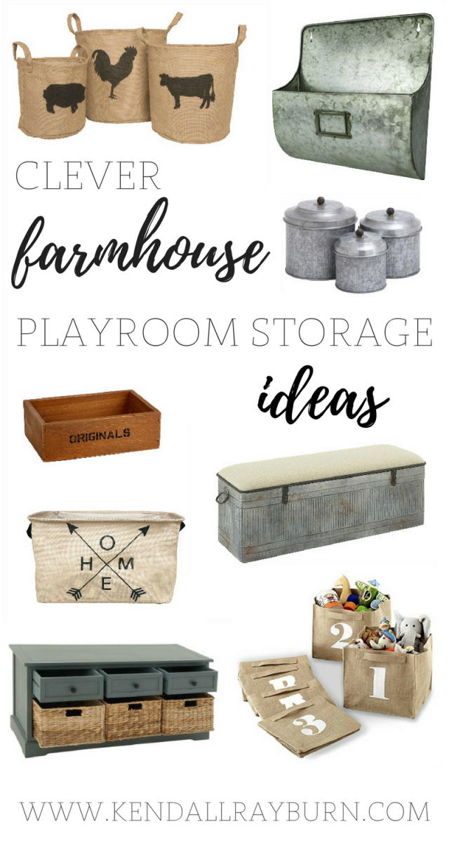 Farmhouse Playroom Storage