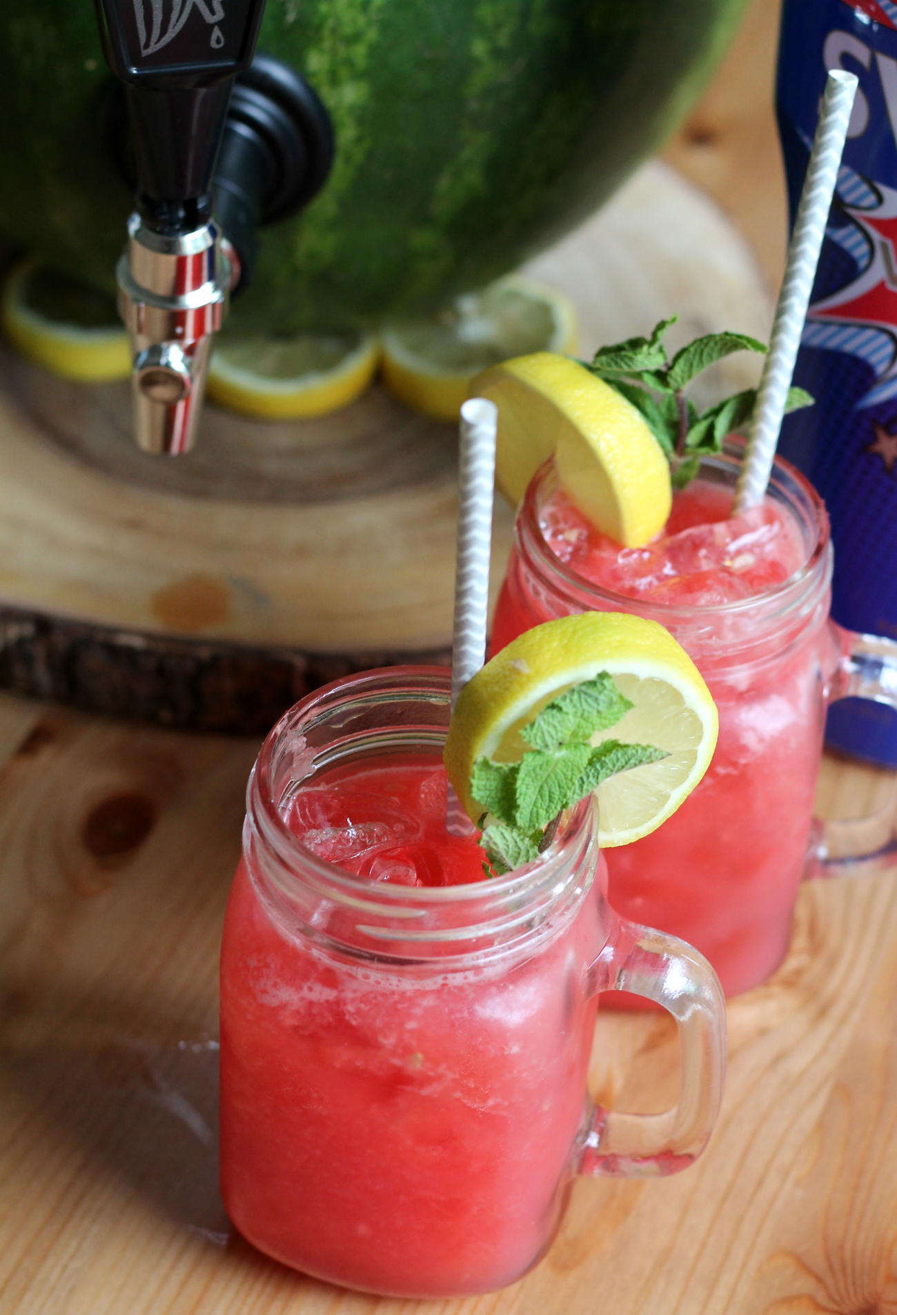 Mint Watermelon Lemonade Cocktail