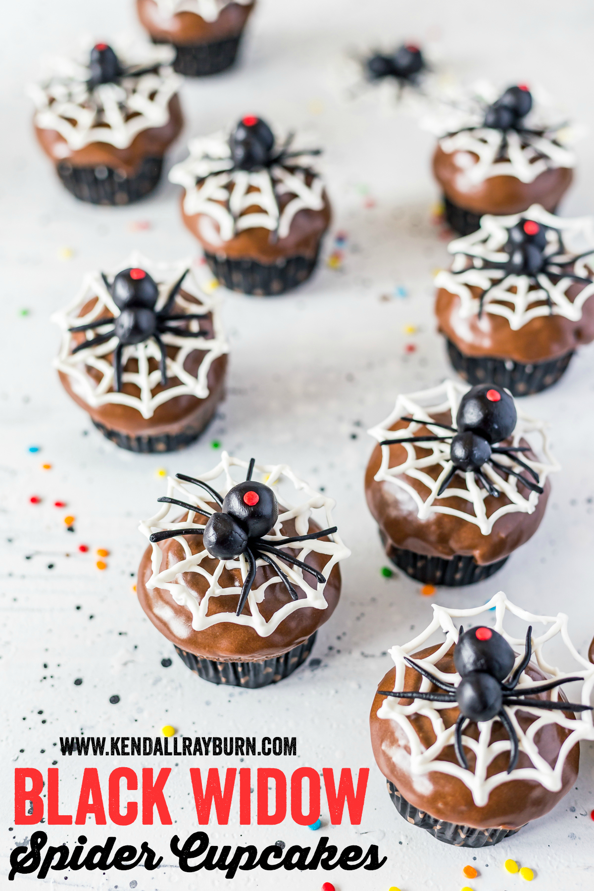 Black Widow Spider Cupcakes