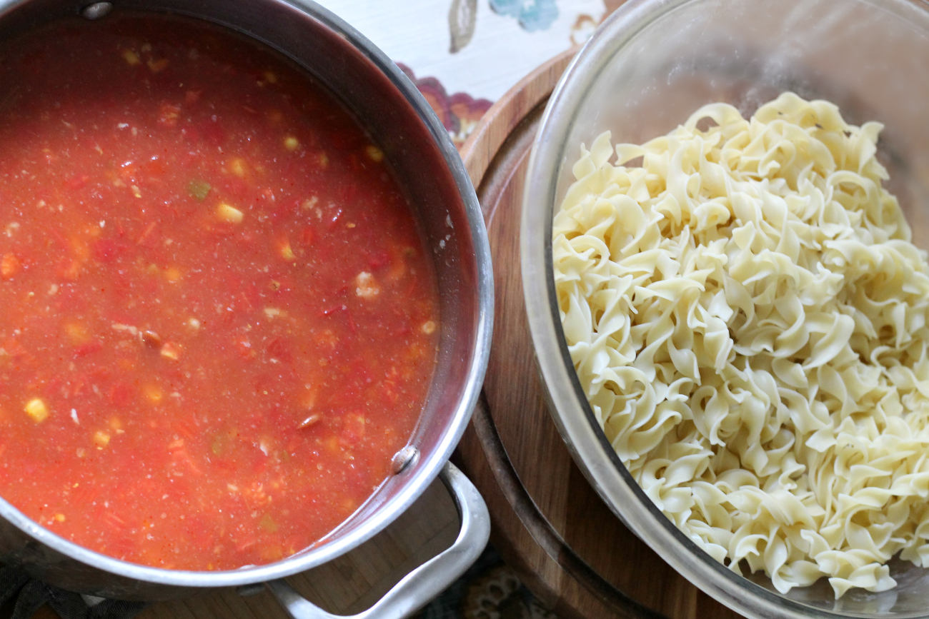 Spicy Chicken Taco Noodle Soup