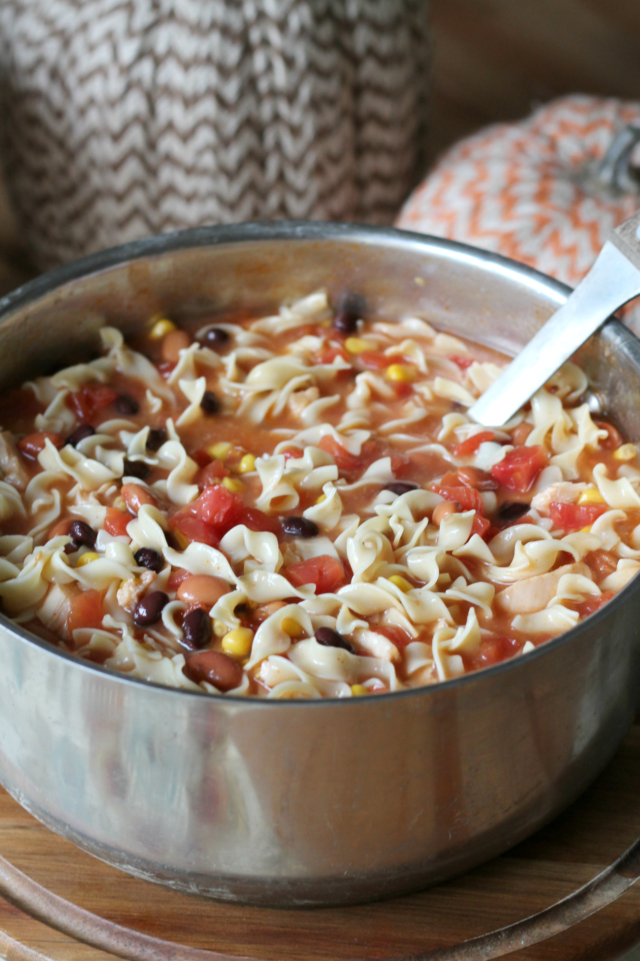 Spicy Chicken Taco Noodle Soup