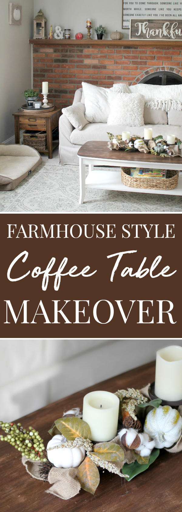 Farmhouse Style Coffee Table Makeover