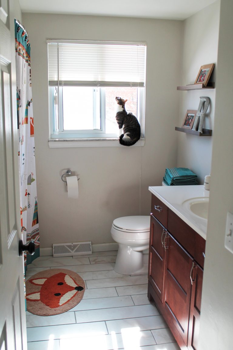 BudgetFriendly Woodland Themed Kids Bathroom Makeover