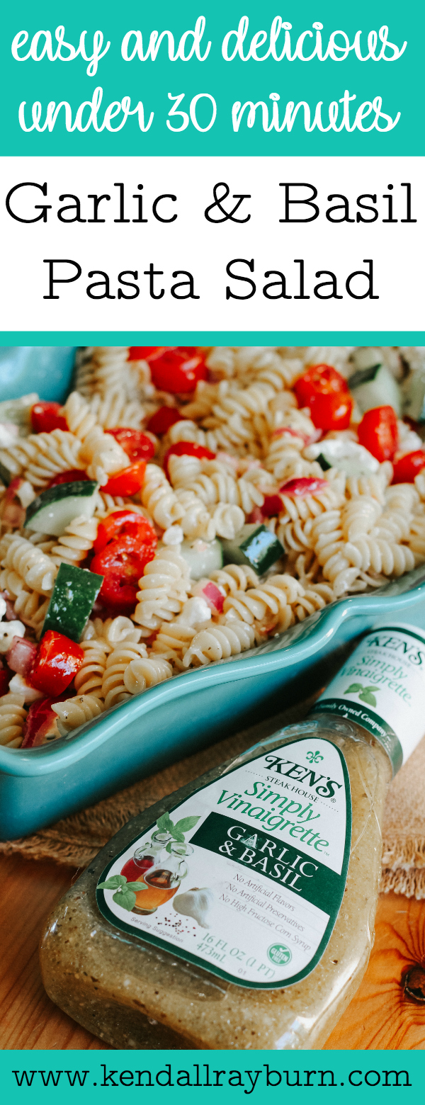 Easy Garlic Basil Pasta Salad