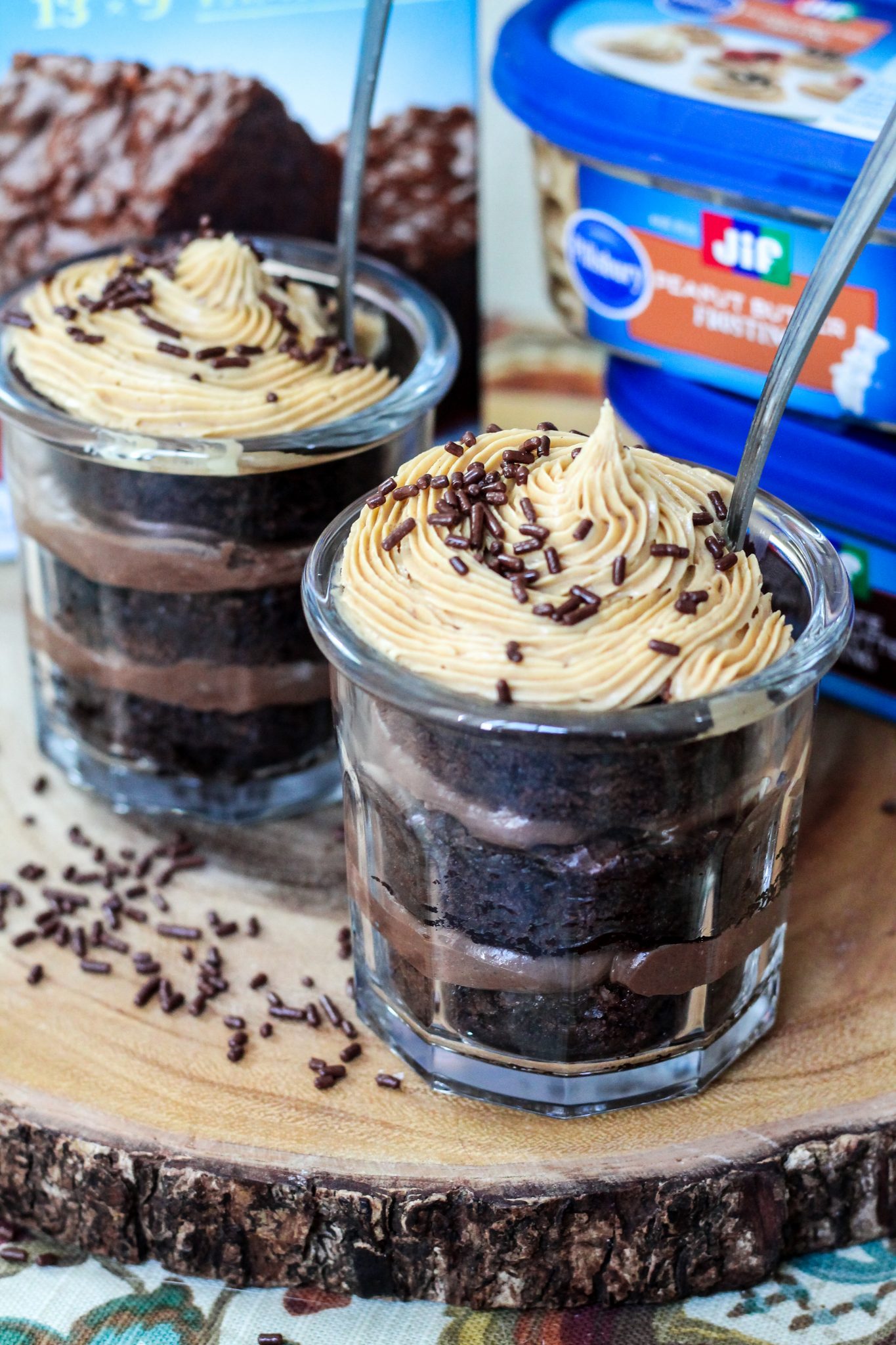 Peanut Butter Brownie Parfaits