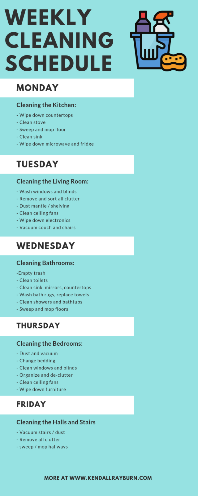 Weekly Cleaning Schedule