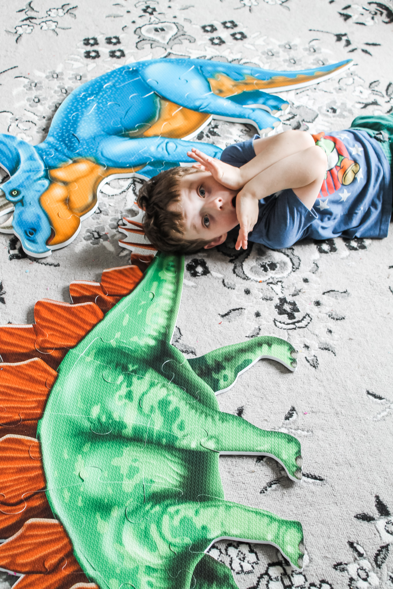 Dinosaur Island Sensory Bin with Kinetic Sand