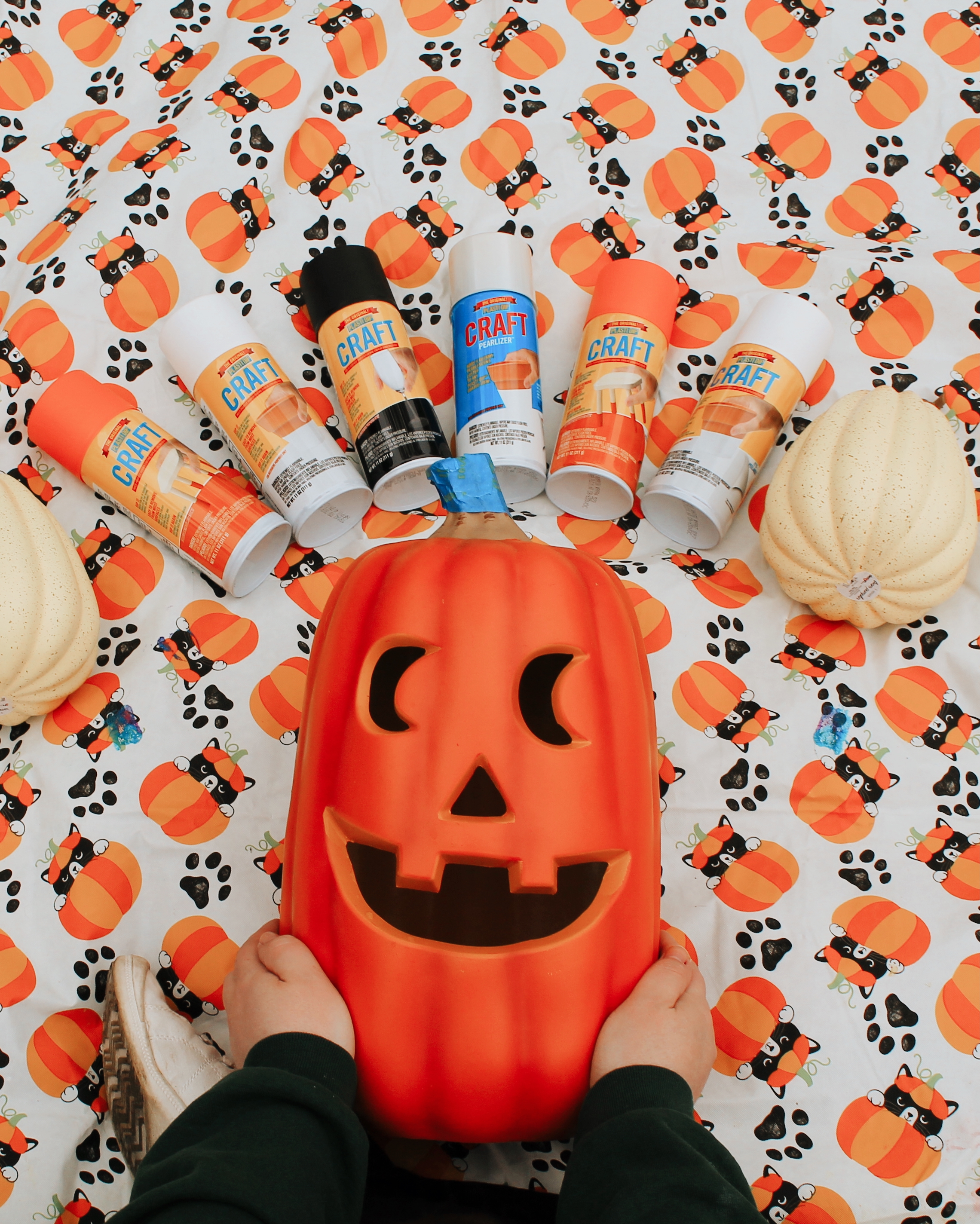 DIY plastic pumpkin makeover